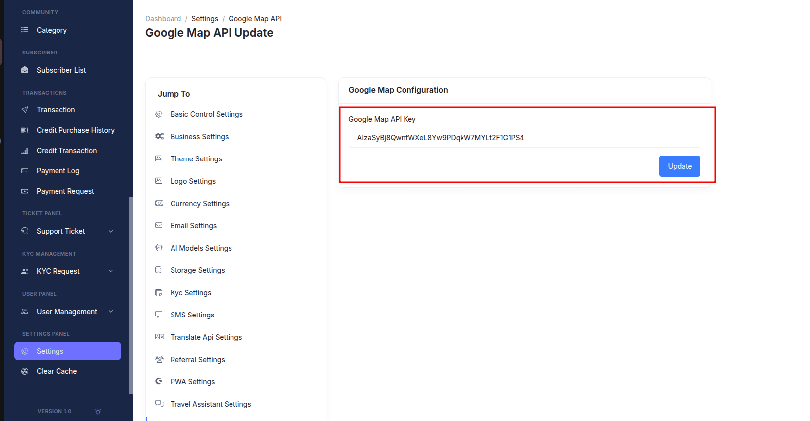 Google Maps API Key